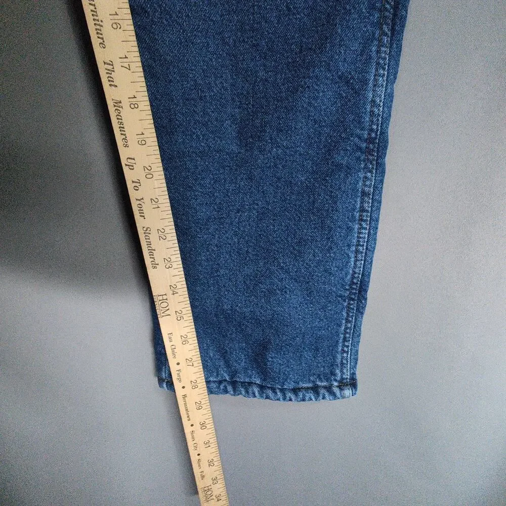 Wrangler Thermal Lined Jeans Mens 32x30 Blue‎ Relaxed Workwear New